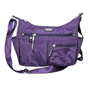 Baggallini Anywhere Purple Crossbody Hobo Adjustable Multiple Pockets Tote Bag